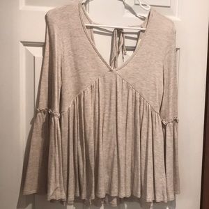Waffle knit babydoll top!